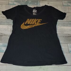 Nike Black & Gold Tee Shirt/Top sz Small